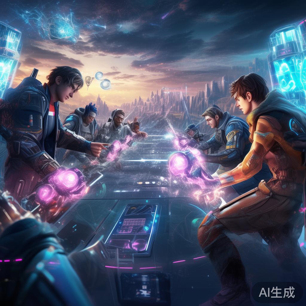 另外一些游戏采用合作或对抗的玩法，比如多人在线竞技